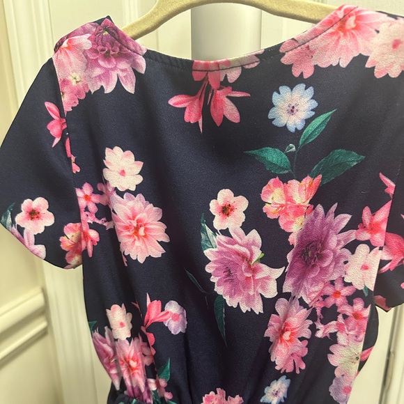NEXT DIRECT • Kids Floral Jumpsuit - Pink and Navy - Picture 8 of 10